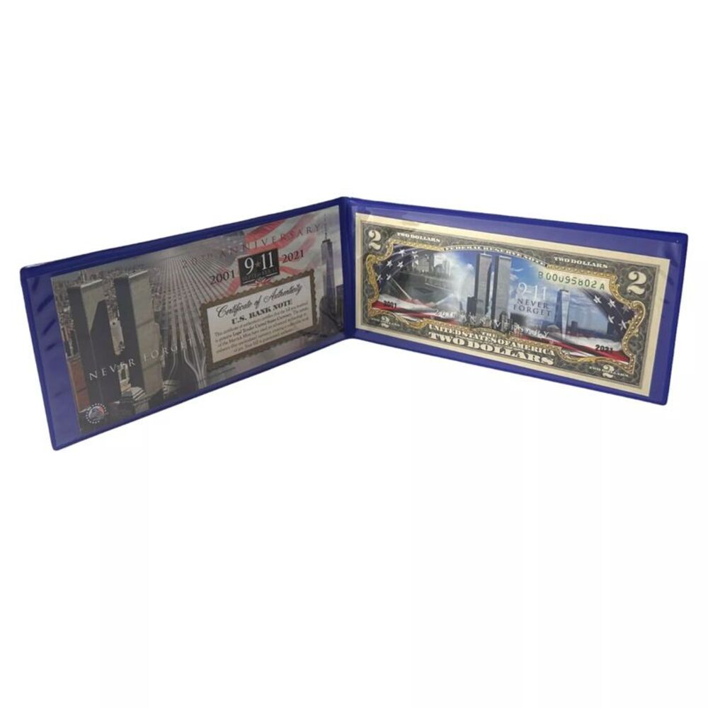 World Trade Center 9/11 20th Anniversary Colorized $2 Bill - Picture 2 of 5